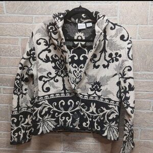 NWT new identity Aztec vintage jacket in black/cream size 3xl